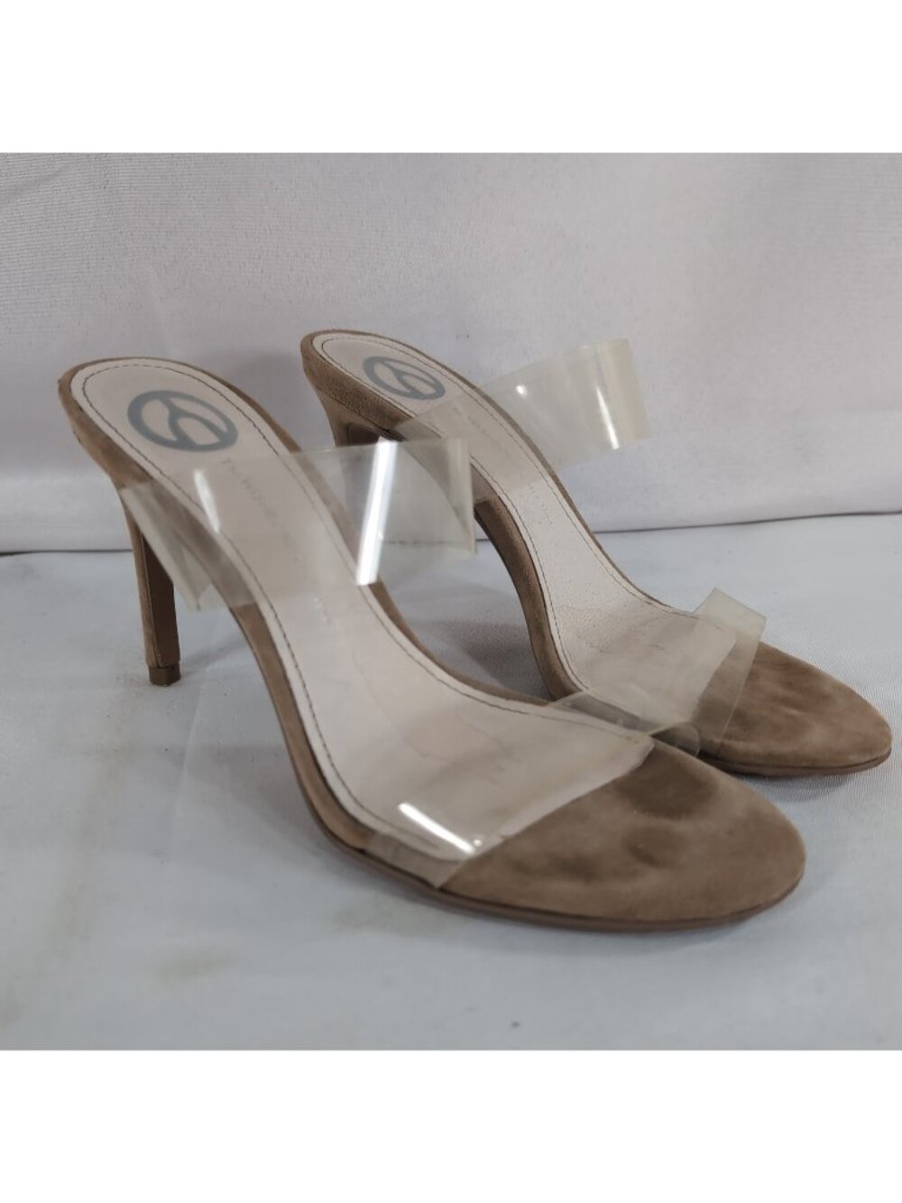The Wishbone Collection Mila Clear Vinyl Natural Sole Heel 7 M Stiletto Beige 4"